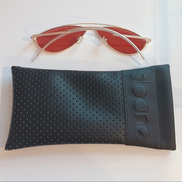 SLOANE SUNGLASSES CYPHER- Gold/ Dark Red Tinted Sunglasses - Picture 5 of 9